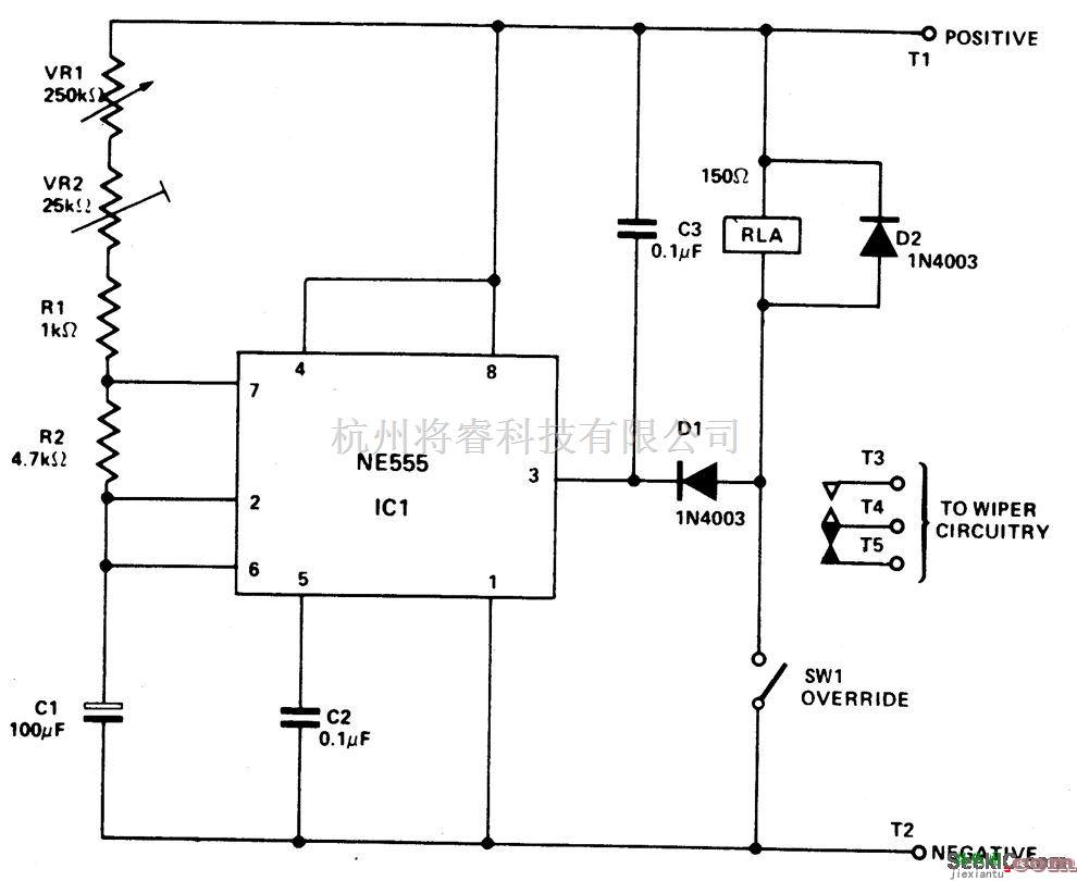控制电路中的普通刮水器延时电路  第1张