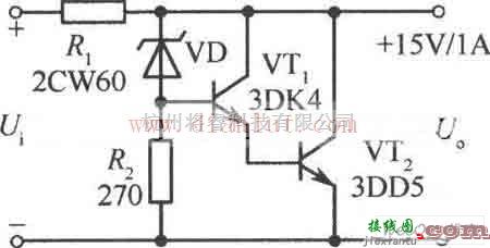 电源电路中的采用晶体管设计15V、1A并联稳压电源电路  第1张