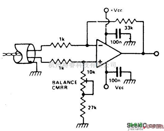 线性放大电路中的电子平衡输入微音放大器  第1张