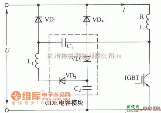 电源电路中的IGBT无损吸收网络电路原理图  第1张