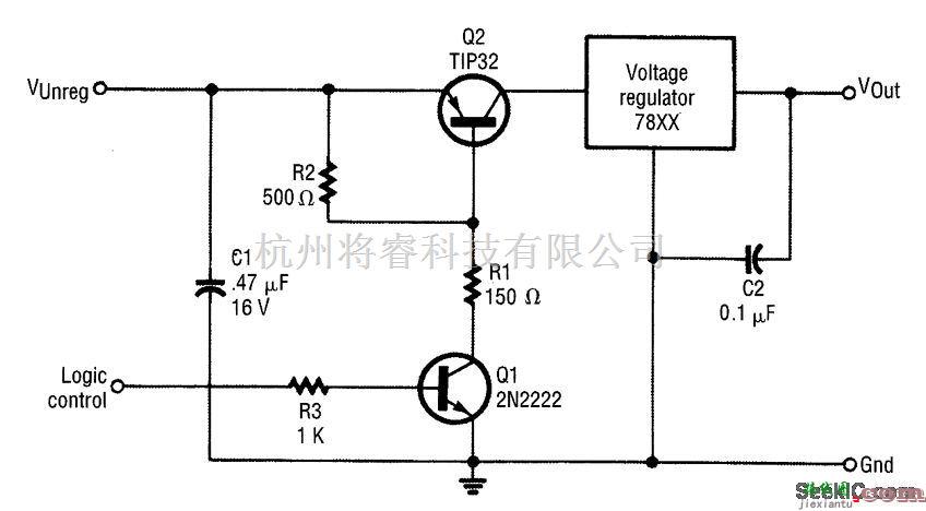 控制电路中的78XX稳压器的逻辑控制电路  第1张