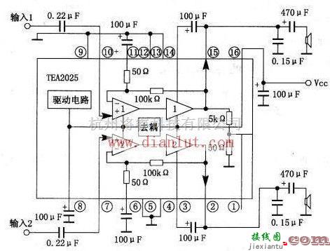 基础电路中的TEA2025内部结构电路  第1张