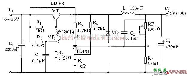 电源电路中的TL431组成的5V,1A开关稳压电源电路  第1张