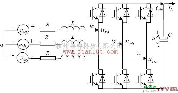 电源电路中的三相电压PWM整流器回路拓扑电路原理图  第1张