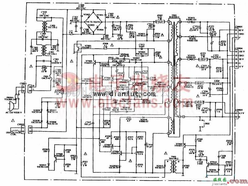 电源电路中的彩色显示器电源  第1张