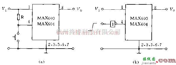 电源电路中的MAX603/MAX604关闭电源控制端电路图  第1张