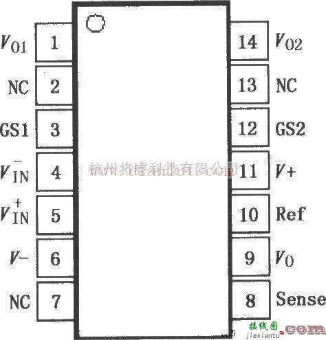 基础电路中的INA166低噪声低失真度仪表放大器引脚图  第1张