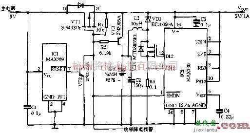 电源电路中的基于MAX709芯片设计5V、1A不间断电源电路  第1张