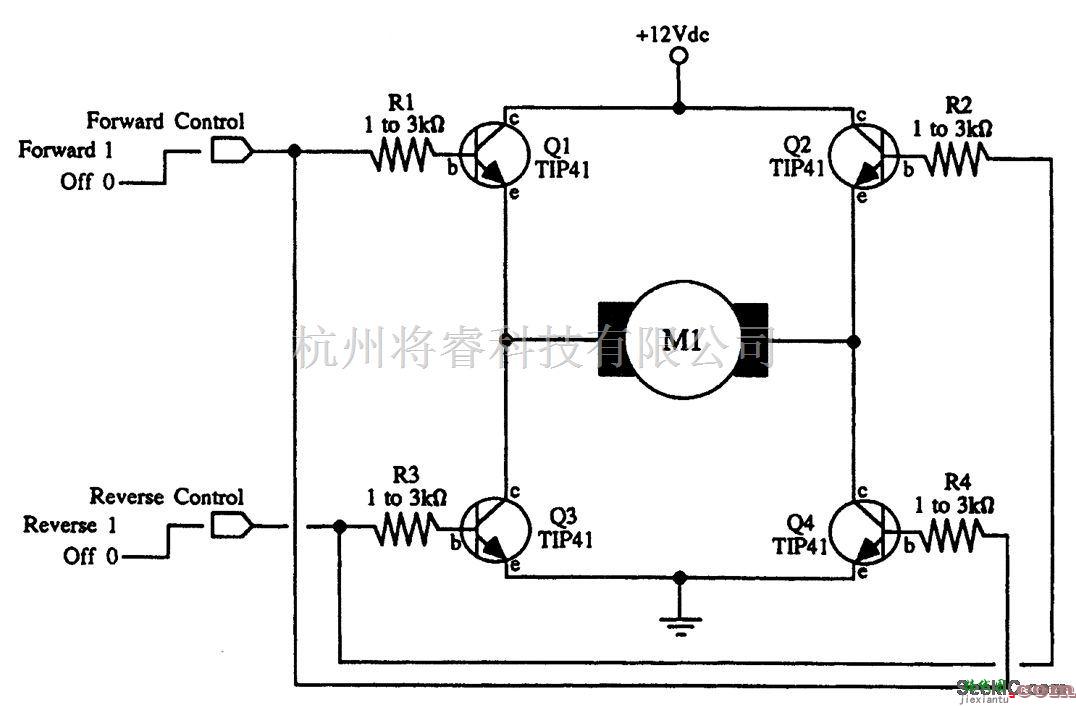 控制电路中的利用分立晶体管控制电机方向  第1张