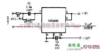 电源电路中的基于MAX610芯片设计5V、12V双电源电路  第1张