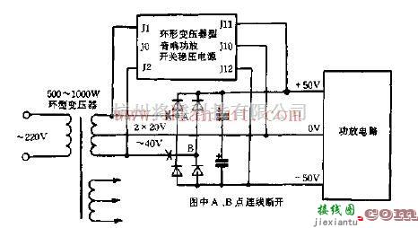 电源电路中的通用音响功放开关电源电路原理图  第1张