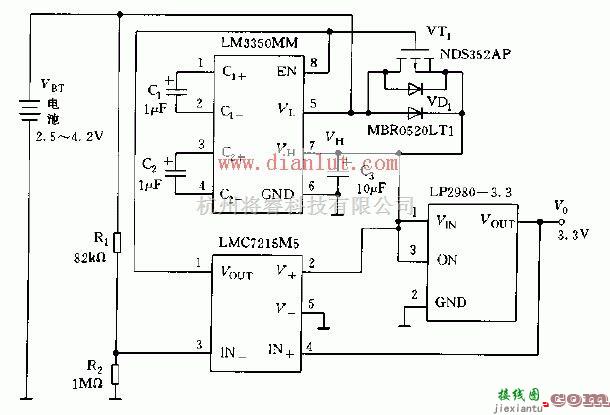 电源电路中的采用M3350MM的锂电池升压电路  第1张