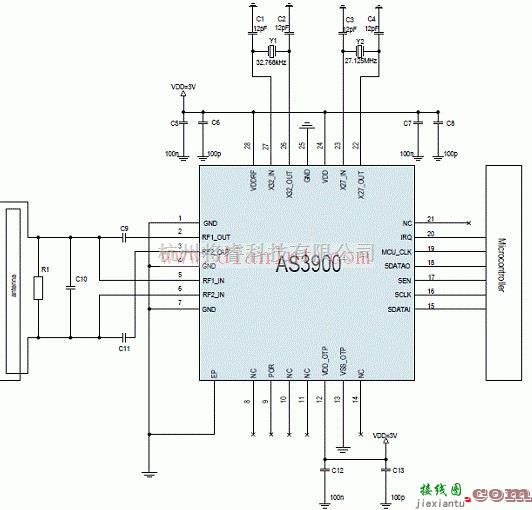 基础电路中的AS3900应用电路原理图  第1张