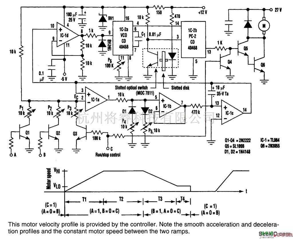控制电路中的精确的电动机转速控制电路图  第1张