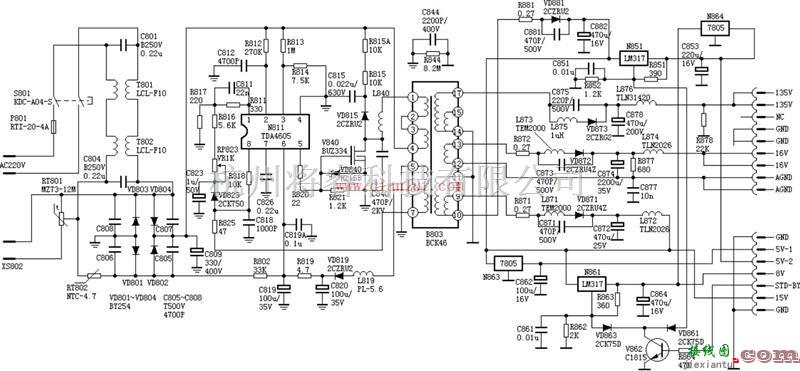 电源电路中的长虹彩电CH-10电源电路图  第1张