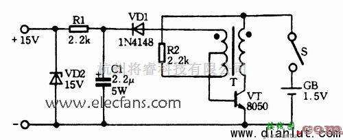 电源电路中的采用三极管设计输出15V的升压电路  第1张