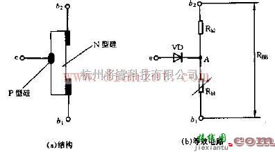 电源电路中的单结晶体管的内部结构及等效电路图  第1张