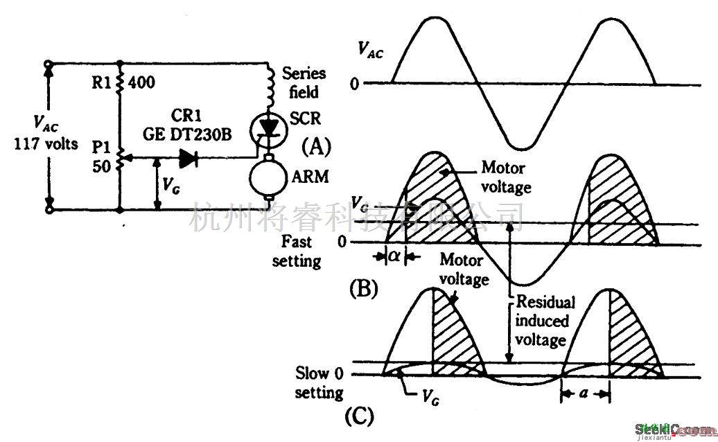 控制电路中的可控硅电机转速控制  第1张
