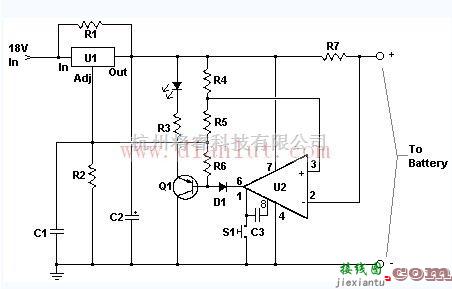 电源电路中的用LM350和LM301A设计的汽车电池充电电路  第1张