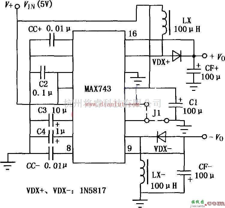 电源电路中的MAX743设计的升压开关型DC-DC变换器  第1张