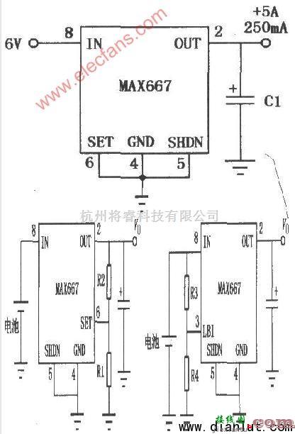 电源电路中的基于MAX667设计线性集成稳压器的应用电路  第1张