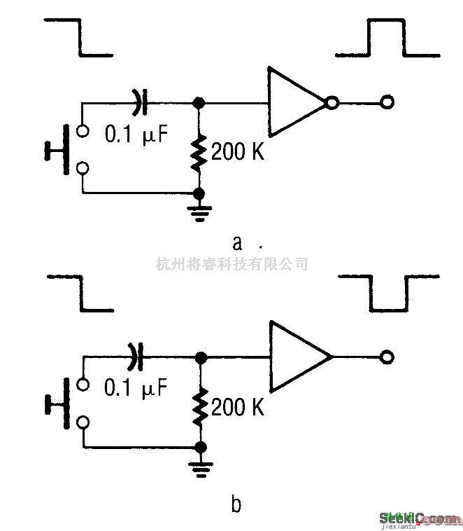 控制电路中的开关去抖动器电路图  第1张