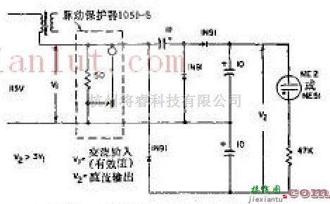 电源电路中的初级电路中的25伏压降激励氖管  第1张