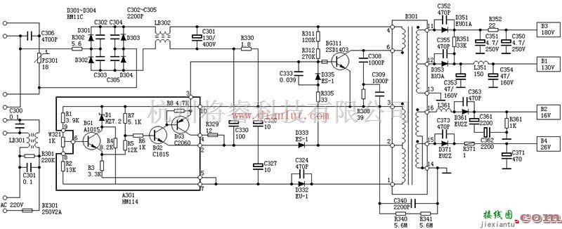 电源电路中的型号为83P的彩电电源电路  第1张