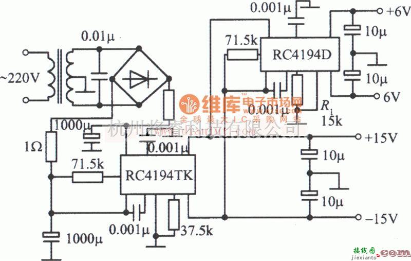 电源电路中的双对称稳压电源电路  第1张