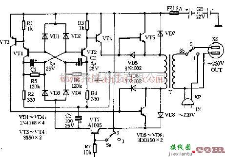 电源电路中的基于in4148高速开关管设计逆变电源电路  第1张