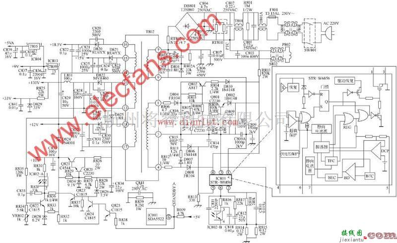 电源电路中的TCL电视开关电源电路  第1张