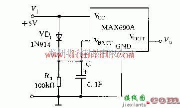 电源电路中的基于MAX690芯片设计后备电池电路  第1张