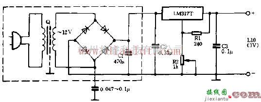电源电路中的LM317T构成的旧式电源改进电路图  第1张