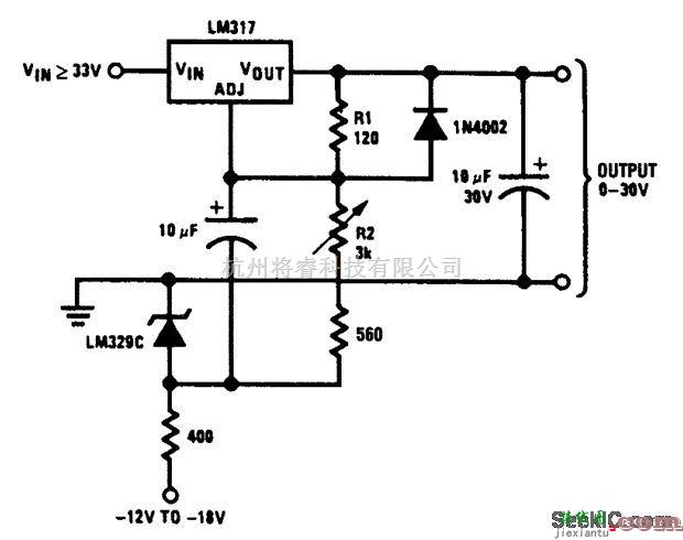 电源电路中的通用的0-30V电源电路  第1张