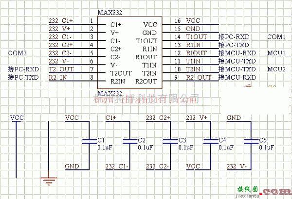 电源电路中的MAX232特点及连接电路  第1张