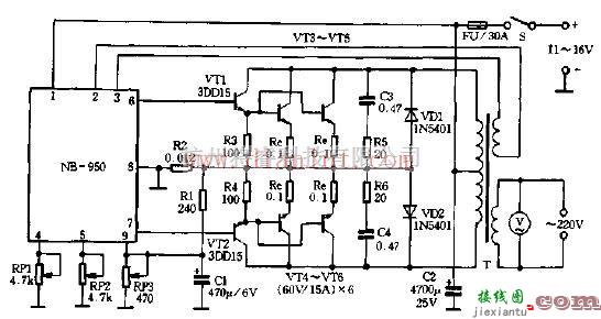 电源电路中的基于NB950的简易逆变器电路  第1张