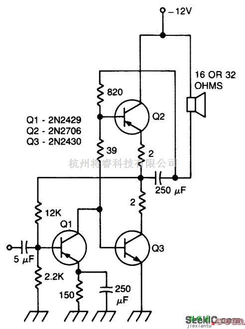 音频电路中的470mW的互补对称音频放大器  第1张