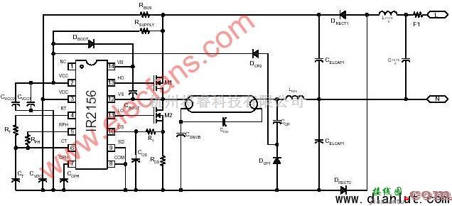 电源电路中的基于IR2159可调光集成电路电子镇流器  第1张