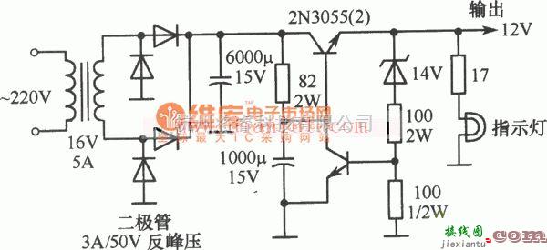 电源电路中的采用基本元器件设计12V稳压器简单电路  第1张