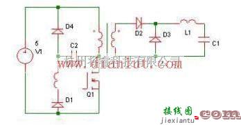 电源电路中的绕组复位正激变换器电路原理图  第1张