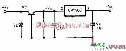 电源电路中的采用CW7900构成的高输入/出电压集成稳压电源电路  第1张