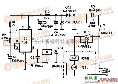 电机控制专区中的电风扇加装阵风控制器电路图  第1张