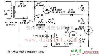 电源电路中的电池充电调压器电路原理图  第1张