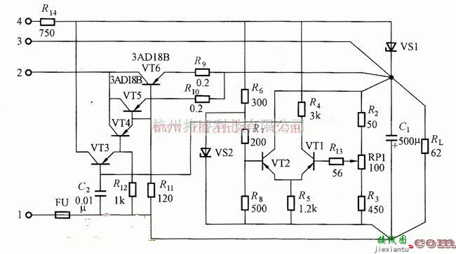 电源电路中的稳定输出6V／5A的稳压电源电路  第1张