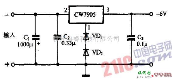 电源电路中的CW7905设计的6V输出稳压电源  第1张