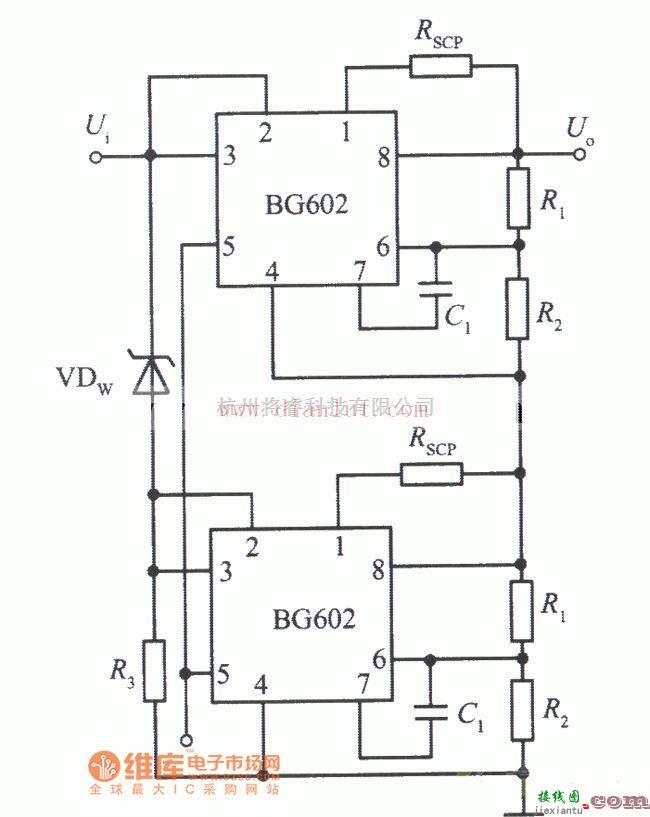 电源电路中的BG602集成稳压电源电路图  第1张