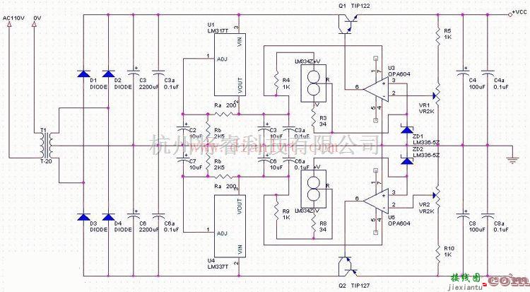 电源电路中的基于LM317芯片制作正负输出可调稳压电源电路  第1张