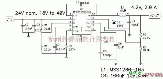 电源电路中的基于TPS54260芯片设计全球移动通讯电源电路  第1张