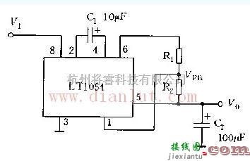 电源电路中的LT1054构成的极性反转稳压器电路  第1张