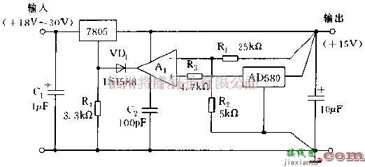 电源电路中的AD580的高稳定度稳压电源  第1张